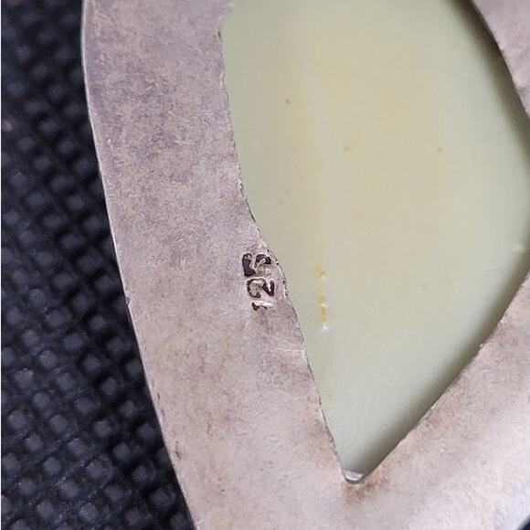 Boho Luxe Vintage 925 Silver Abalone Mother-of-Pearl Pendant Necklace Statement - Picture 6 of 10